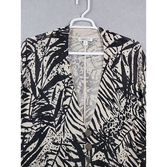 Coldwater Creek Black Ivory Knit Dolman Sleeve Button Up Sweater Women's Plus 3X - Picture 3 of 13